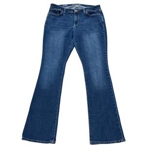 Arizona Jean Co Womens 13 Long Mid-Rise Bootcut Jeans Dark Wash Stretch Blue